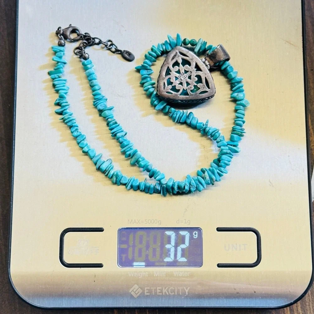 Barse Blue Turquoise‎ Beaded collar Necklace beaded Sterling Silver 925 19